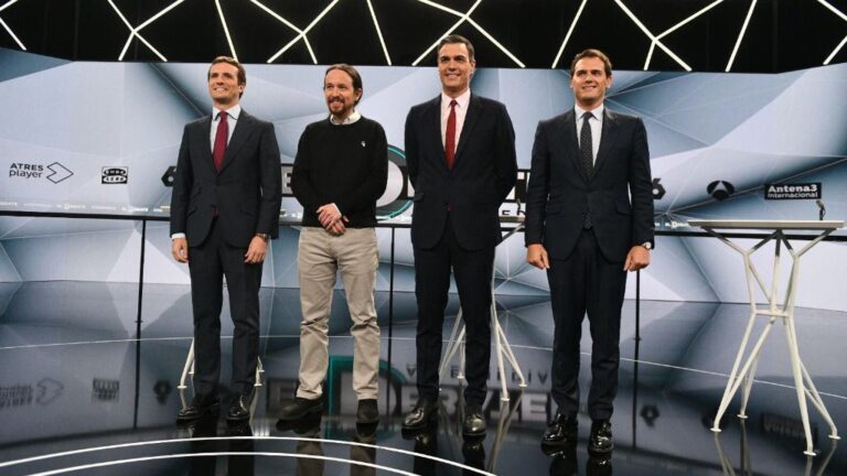 Pedro Sánchez, Pablo Casado, Pablo Iglesias y Albert Rivera