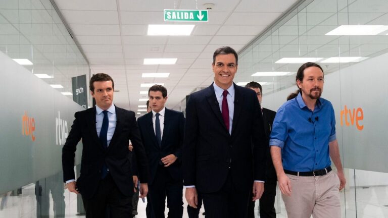 Pedro Sánchez, Pablo Casado, Albert Rivera y Pablo Iglesias