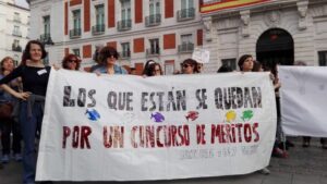 Manifestación de eventuales e interinos en la Puerta del Sol