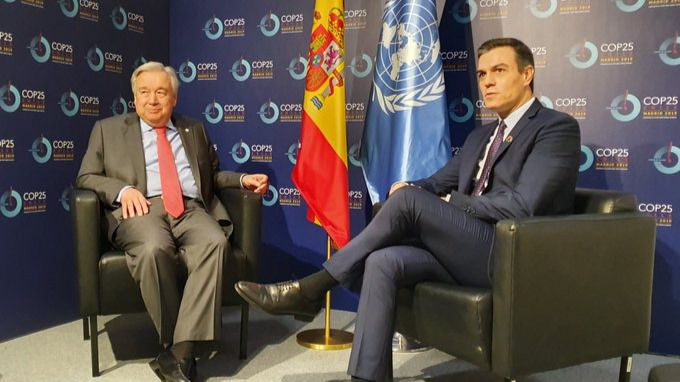 Pedro Sánchez y Antonio Guterres