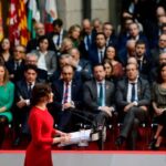 Isabel Díaz Ayuso, presidenta de la Comunidad de Madrid, en el acto de homenaje a la Constitución