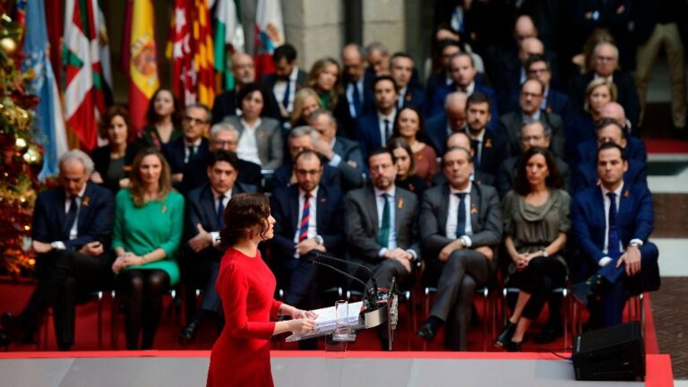 Isabel Díaz Ayuso, presidenta de la Comunidad de Madrid, en el acto de homenaje a la Constitución