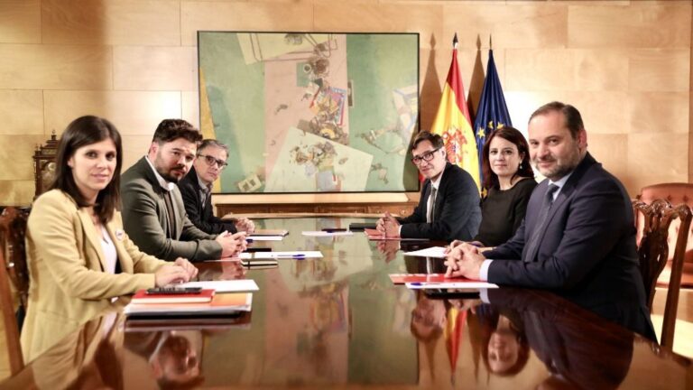 Adriana Lastra, Gabriel Rufián, José Luis Ábalos y Marta Vilalta