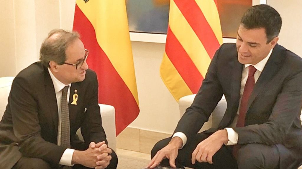 Pedro Sánchez y Quim Torra.