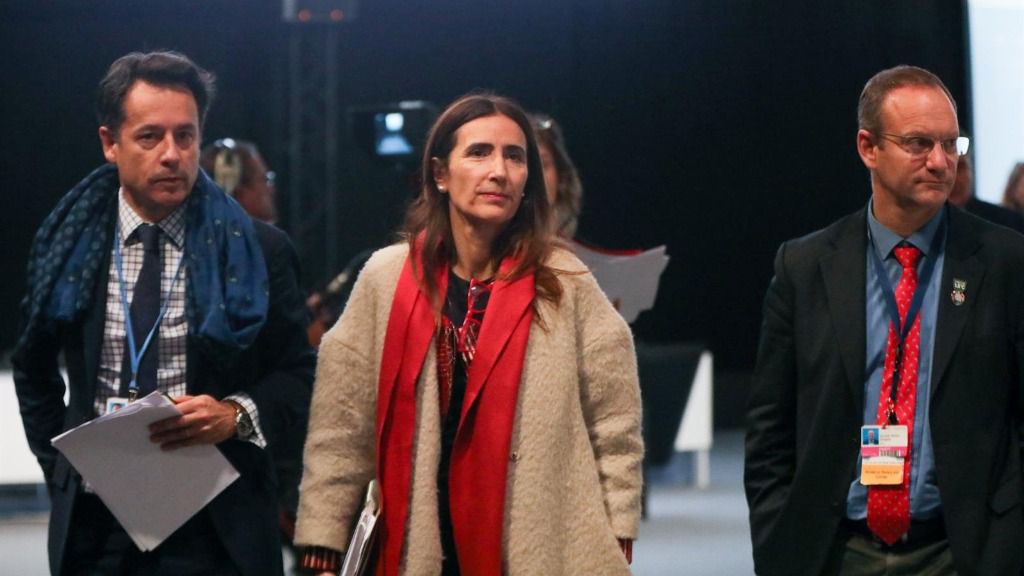 La presidenta de la COP25, Carolina Schmidt, en el plenario de la mañana del sábado en la Cumbre del Clima, en Madrid (España) a 14 de diciembre de 2019