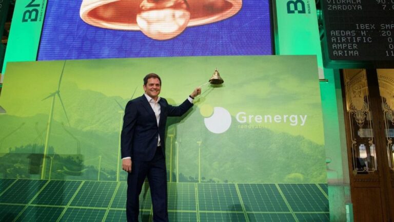 David Ruiz de Andrés, fundador y consejero delegado de Grenergy, en la Bolsa de Madrid