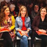 Candela López, Jéssica Albiach y Ada Colau en el Consell Nacional de los Comuns
