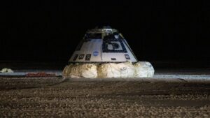 Nave 'Starliner' de Boeing en la base de White Sands, Nuevo México, Estados Unidos