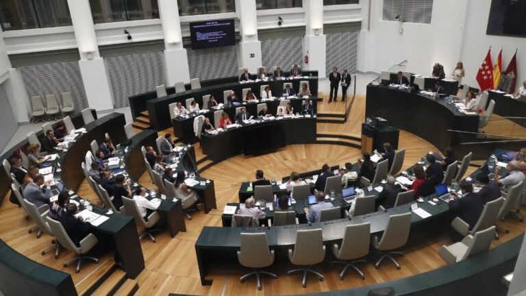 Vista del hemiciclo de la sala de sesiones del Ayuntamiento de Madrid