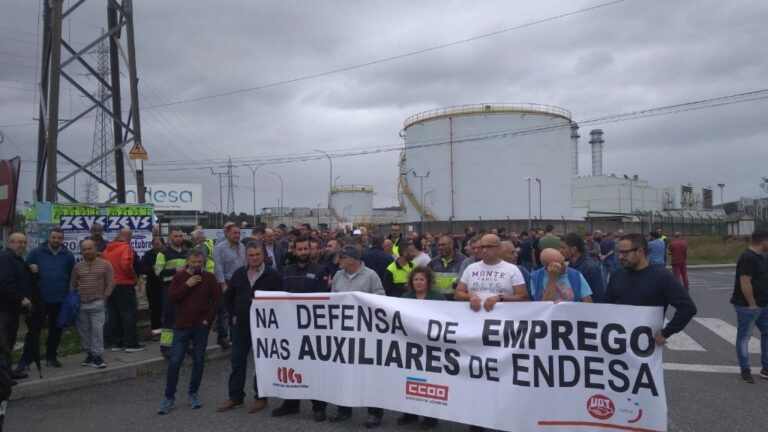 Protesta de trabajadores en As Pontes