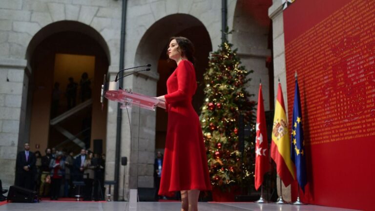 Isabel Díaz Ayuso, presidenta de la Comunidad de Madrid, en el acto de homenaje a la Constitución
