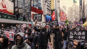 Manifestación prodemocrática en Hong Kong