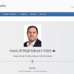 Perfil del exvicepresident y líder de ERC, Oriol Junqueras, en la web del Parlamento Europeo