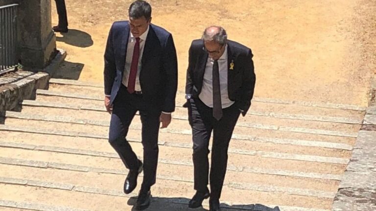 Pedro Sánchez y Quim Torra.