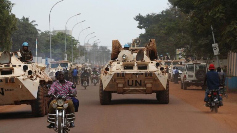 Efectivos de la MINUSCA en Bangui