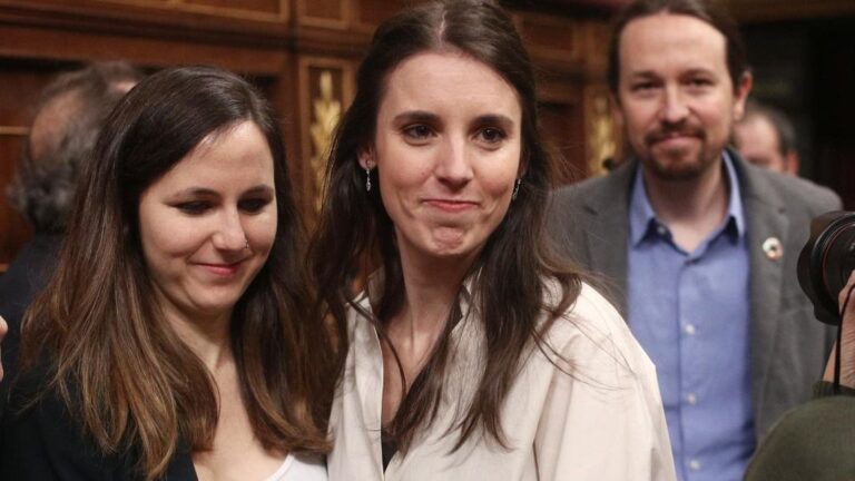 Ione Belarra, Irene Montero y Pablo Iglesias