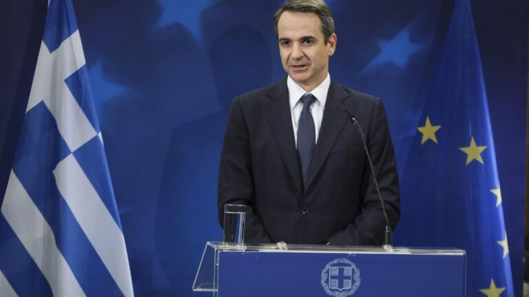 Kiriakos Mitsotakis, en una comparecencia en Bruselas