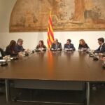 El presidente de la Generalitat, Quim Torra, encabeza la reunión de la mesa de diálogo de partidos catalanes