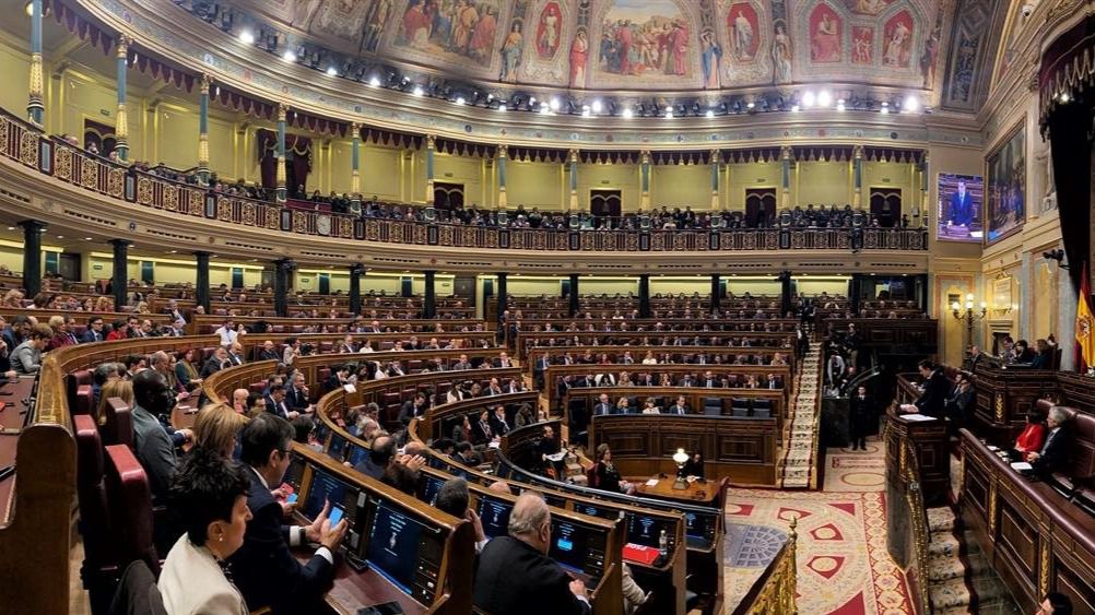 Vista panorámica del hemiciclo del Congreso de los Diputados