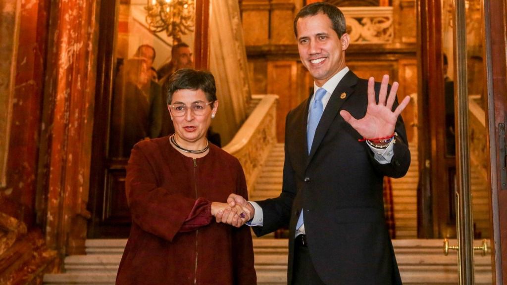 El presidente encargado de Venezuela, Juan Guaidó , se reúne con la ministra de Asuntos Exteriores, UE y Cooperación, Arancha González Laya