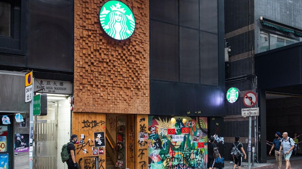 Cafetería de Starbucks en Hong Kong