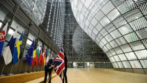 Eliminación de la bandera británica en la sede de la Unión Europea