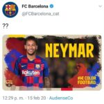 Pantallazo del falso fichaje de Neymar Jr. Por el Barça, tras el ciberataque de OurMine