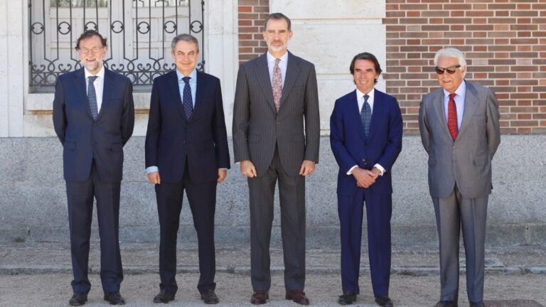 Felipe VI, Felipe González, José María Aznar, José Luis Rodríguez Zapatero y Mariano Rajoy