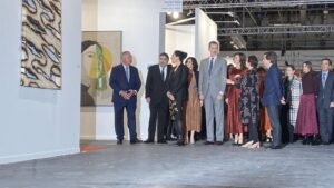 Visita de S.M. Los Reyes junto a las autoridades a las galerias de Francesa Minini y Massimo Minini en ARCO 2020