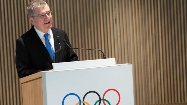 Thomas Bach, presidente del COI, durante un acto