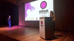 La ministra de Igualdad, Irene Montero, en el acto de presentación del festival 'Ellas Crean'