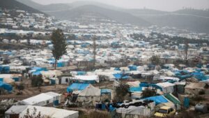 Imagen aérea de un campo de refugiados en la provincia siria de Idlib, el 12 de diciembre de 2019