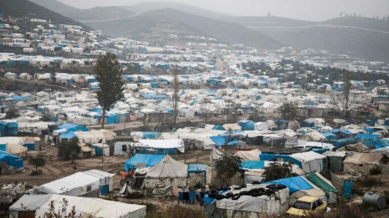 Imagen aérea de un campo de refugiados en la provincia siria de Idlib, el 12 de diciembre de 2019