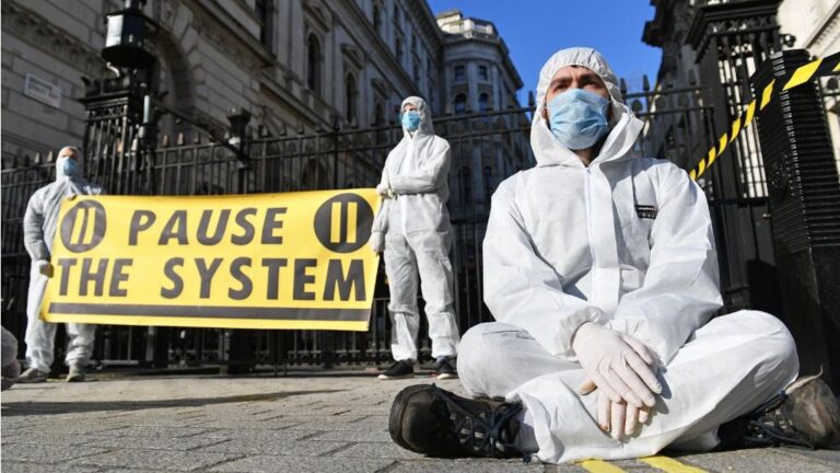 Protestas frente a Downing Street