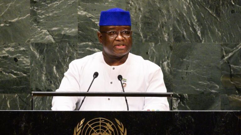 El presidente de Sierra Leona, Julius Maada Bio