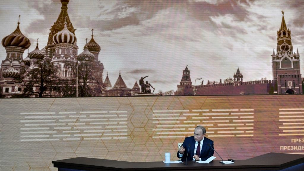 El presidente de Rusia, Vladimir Putin, ofrece su rueda de prensa anual el 19 de diciembre de 2019 en Moscú