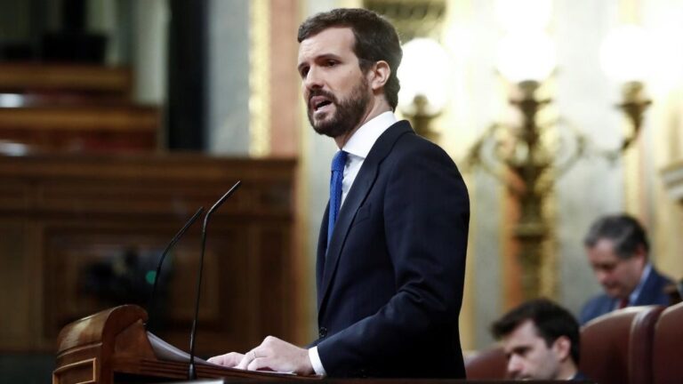 El líder del PP, Pablo Casado