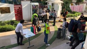 Instalaciones del Instituto Cervantes de Nueva Delhi, que acoge a turistas españoles a la espera de salir de la India por las restricciones por la epidemia de coronavirus