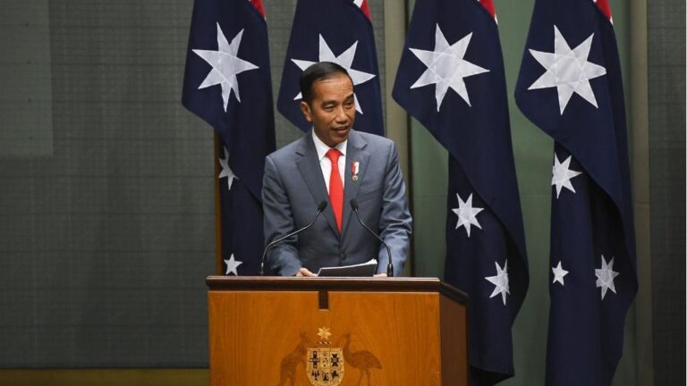 El presidente indonesio, Joko Widodo, durante un discurso.