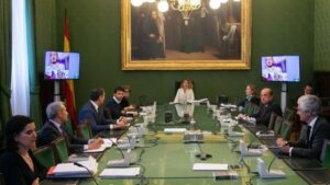 Reunión de la Mesa del Congreso con intervenciones telemáticas y bajo la presidencia de Meritxell Batet