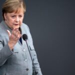 La canciller alemana, Angela Merkel, durante su intervención en el Bundestag