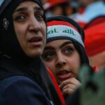 Mujeres durante una protesta contra el Gobierno de Irak