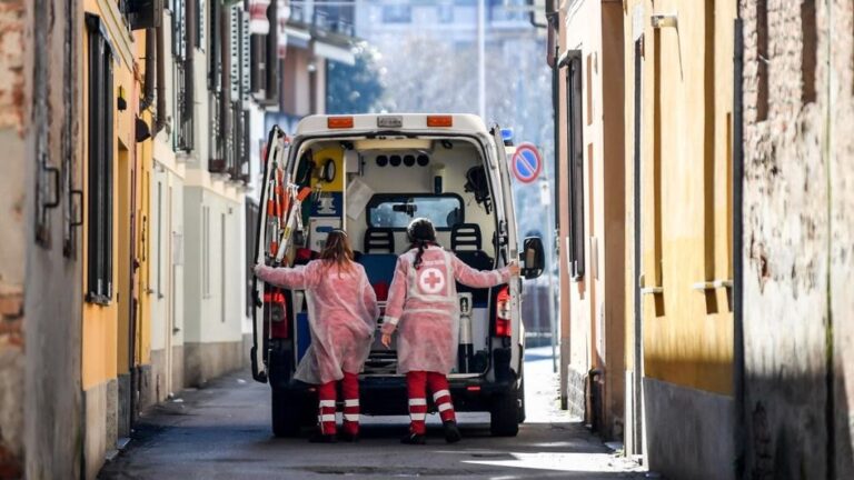 Una ambulancia en Codogno, en el norte de Italia