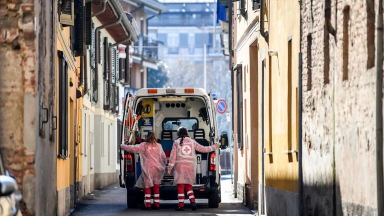 Una ambulancia en Codogno, en el norte de Italia