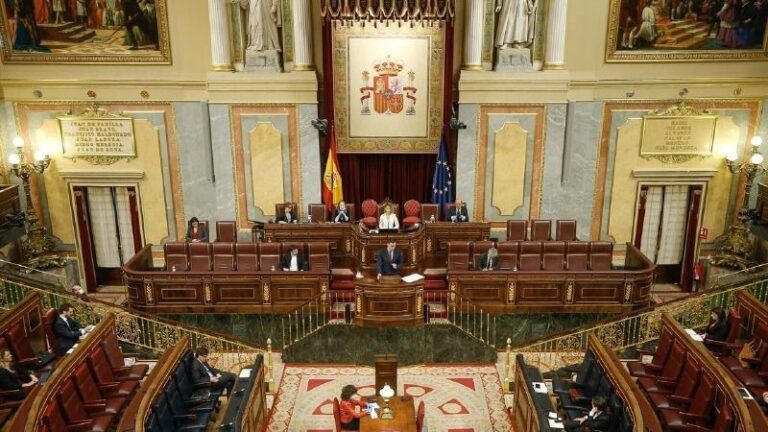 El presidente del Gobierno, Pedro Sánchez, en el Congreso