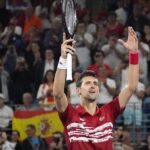 Novak Djokovic celebra una victoria en la final de la ATP Cup