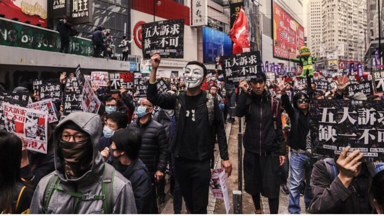 Manifestación prodemocrática en Hong Kong