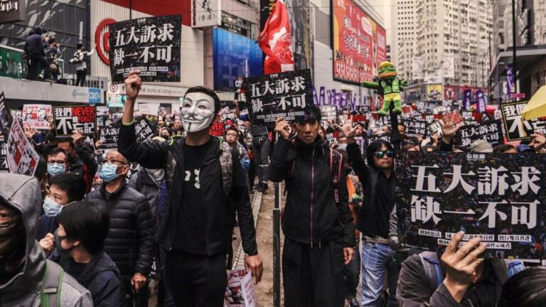 Manifestación prodemocrática en Hong Kong