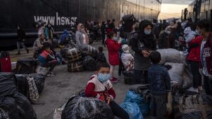 Migrantes en Lesbos refugiados