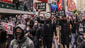 Manifestación prodemocrática en Hong Kong